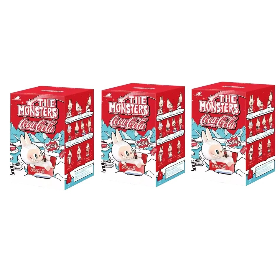 labubú Caja sorpresa de 3 piezas de Coca Cola labubú Caja sorpresa de 3 piezas de Coca Cola